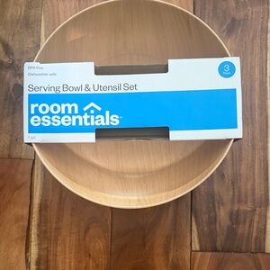 Room Essentials Natural Wood-Tone Serving Bowl Set